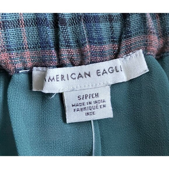 American Eagle Womens High-Waisted Plaid Mini Skirt Size S Linen Academia Preppy - Picture 3 of 12